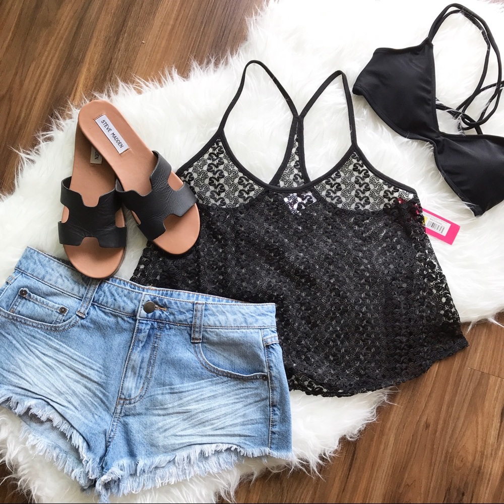 Black Tank | Black Coverup | Black Top | Swimsuit